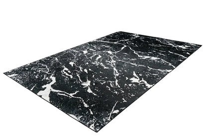  Kayoom - Kurzflor Teppich Rhodin 1325 Schwarz / Weiß Grösse: 120cm X 170cm