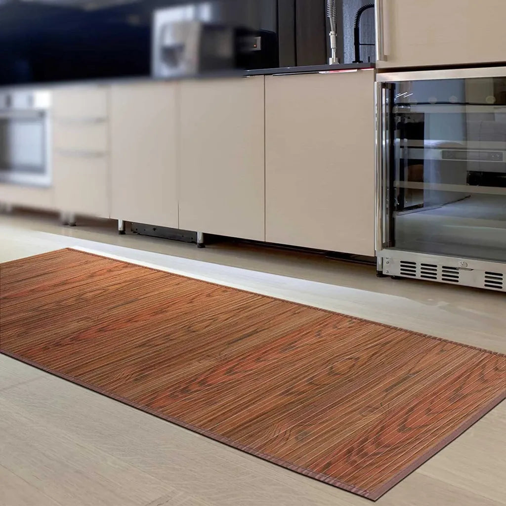 Bambus-Teppich Bambusmatte Mit Stoffrahmen Magenta 200 X 300 Cm Braun