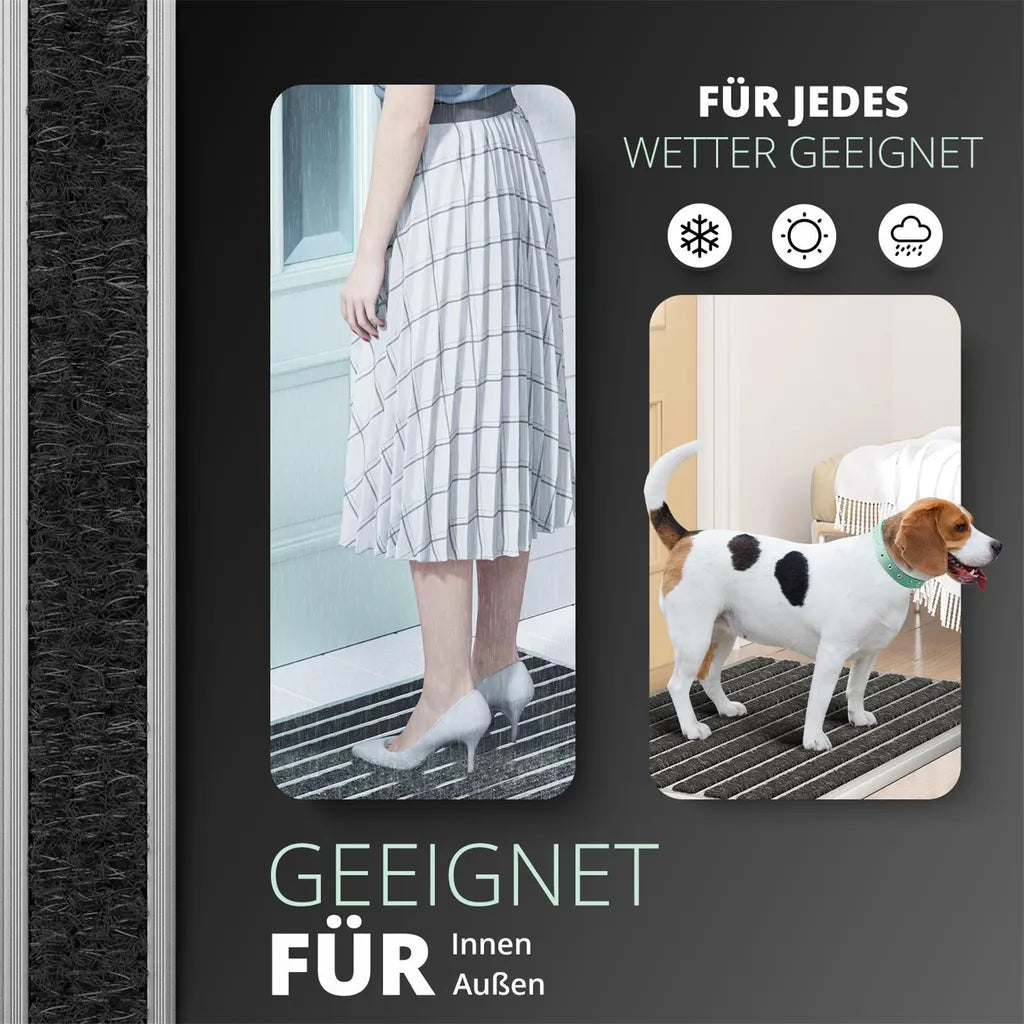  Fußmatte Außen Grau 55 X 90 Cm, Aluminium Fußmatten, Fußabtreter Außen, Schmutzfang Alu, Schmutzfangmatte Außenbereich, Fussmatte Aussenbereich, Türmatte Außen, Fußabstreifer Hauseingang, Abtreter