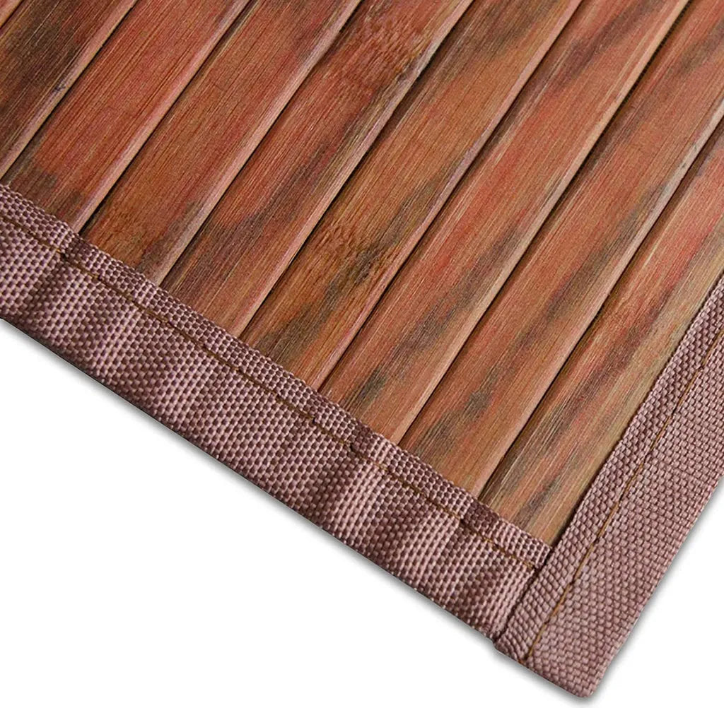  Bambus-Teppich Bambusmatte Mit Stoffrahmen Magenta 200 X 300 Cm Braun