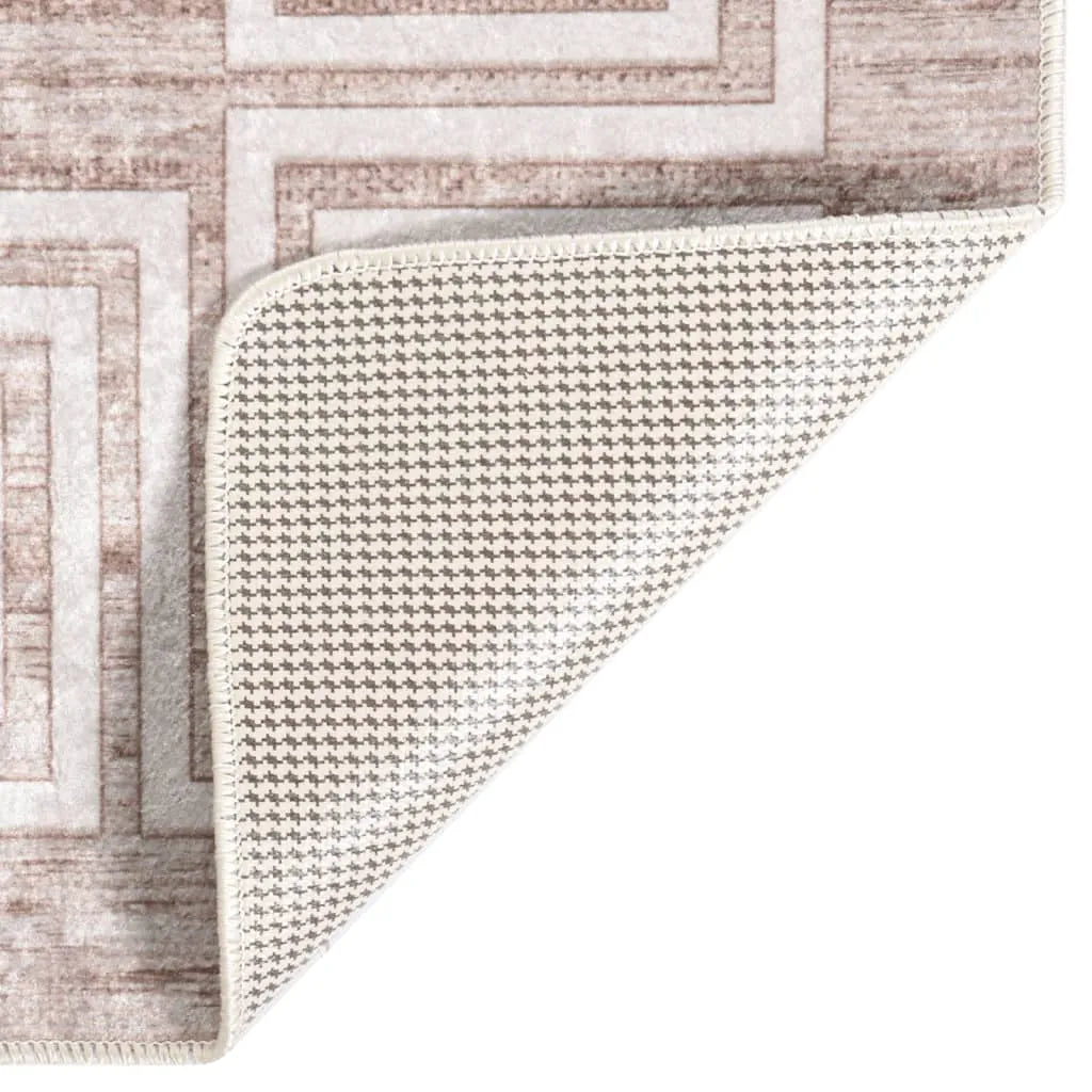  VidaXL Teppich Waschbar 160x230 Cm Beige Rutschfest