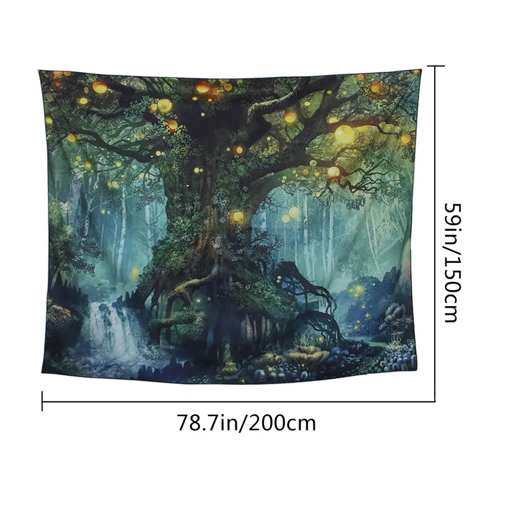  Floral 3D Wandbehang Tapisserie Kreative Wald Realistische 3D Wandteppich Wohnkultur Baum Druck Wandkunst Tapisserie