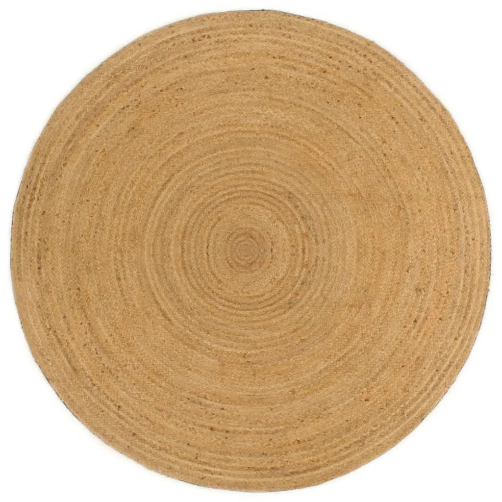  VidaXL Wendeteppich Geflochten Anthrazit Und Natur 90 Cm Jute Rund