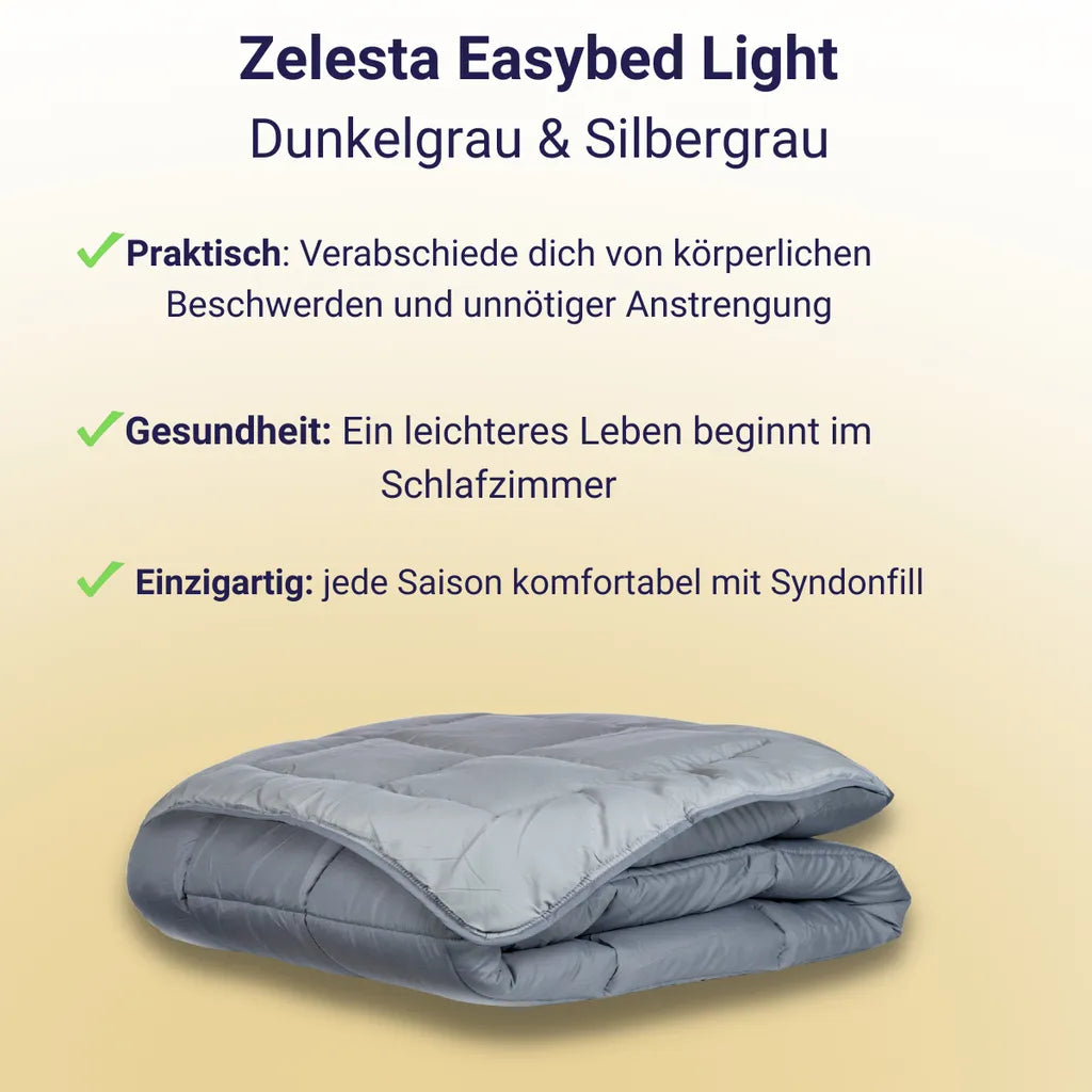  HUDSON Leichte Mikrofaser Bettdecke 200g / M² 140x200cm Stahl & Silber