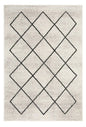  Teppich Raute Grau Creme Muster Kurzflor Geometrisch Wohnzimmer Modern Flachflor 160 X 235 Cm