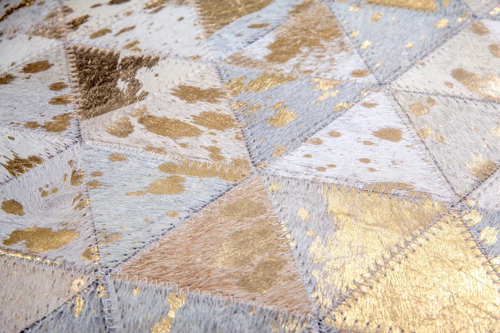  Kayoom - Leder Teppich Rocket 410 Elfenbein / Gold Grösse: 80cm X 150cm