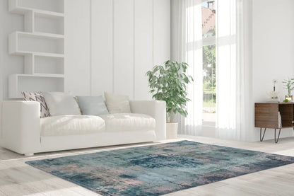  Kayoom - Kurzflor Teppich Vintage 8403 Petrol Grösse: 200cm X 290cm