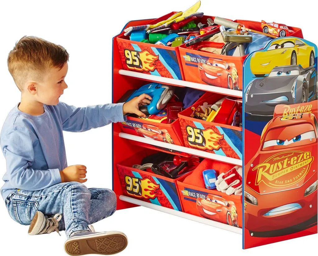  Worlds Appart Disney Cars - Regal Zur Spielzeugaufbewahrung Mit Sechs Kisten Für Kinder, 471CAA