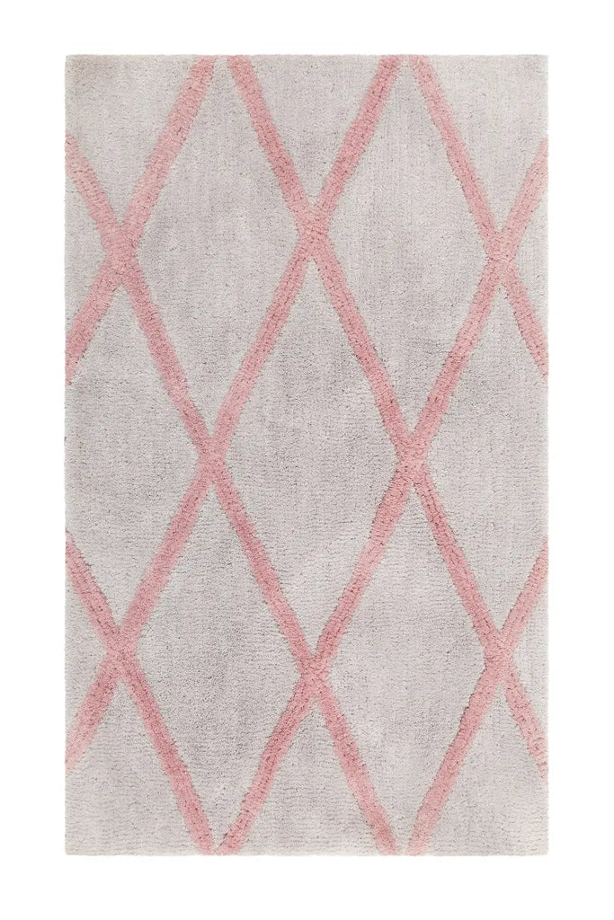  Homie Living - Badteppich - San Bosa - Grau/rosa - 55x65 Cm