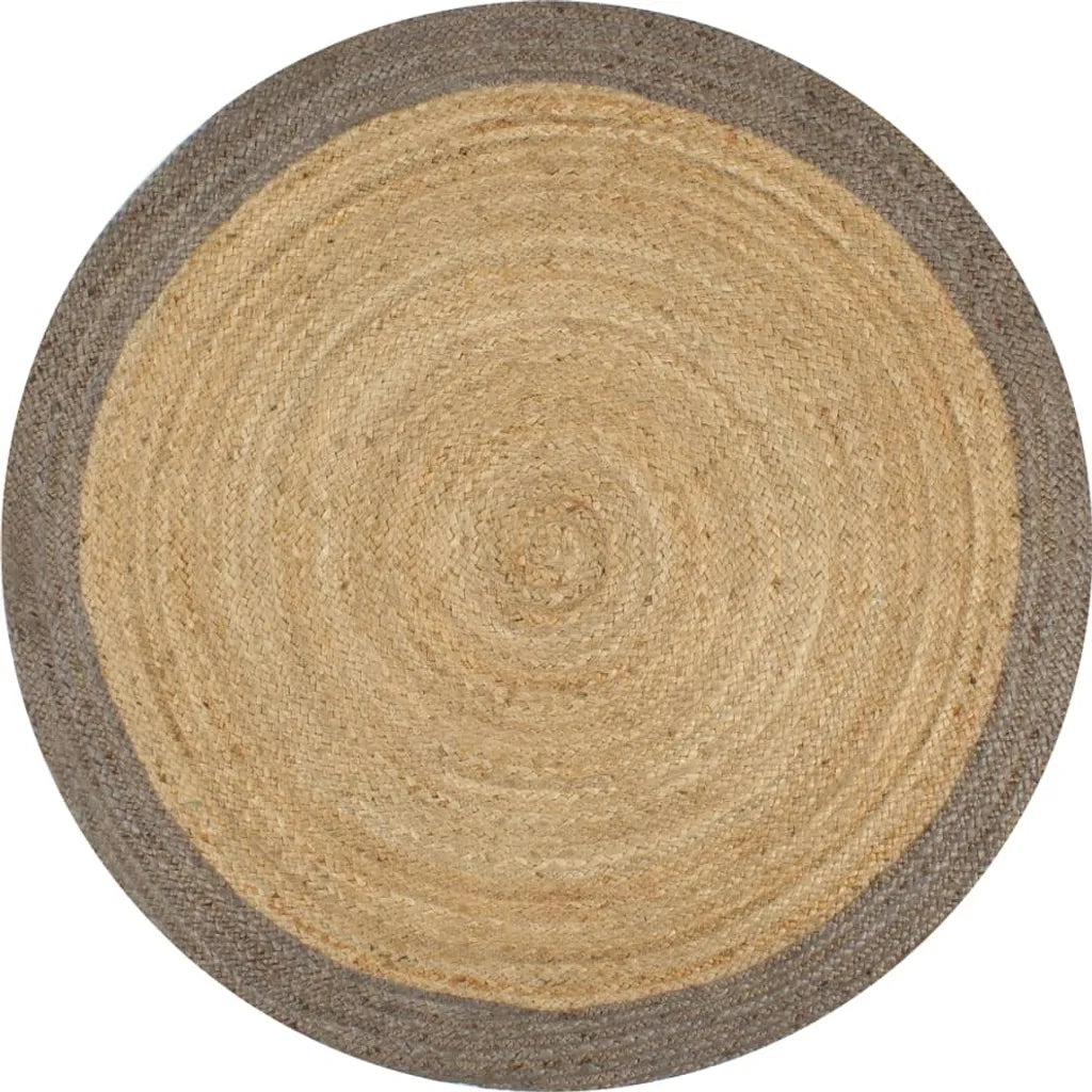  VidaXL Teppich Handgefertigt Jute Mit Grauem Rand 120 Cm
