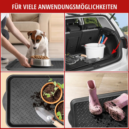  WALSER Mehrzweckwanne Safetray, Universale Kofferraumwanne, Kunststoffwanne, Auffangwanne, Schuhwanne, Ölwanne Small 77x35x3 Cm Schwarz 28100