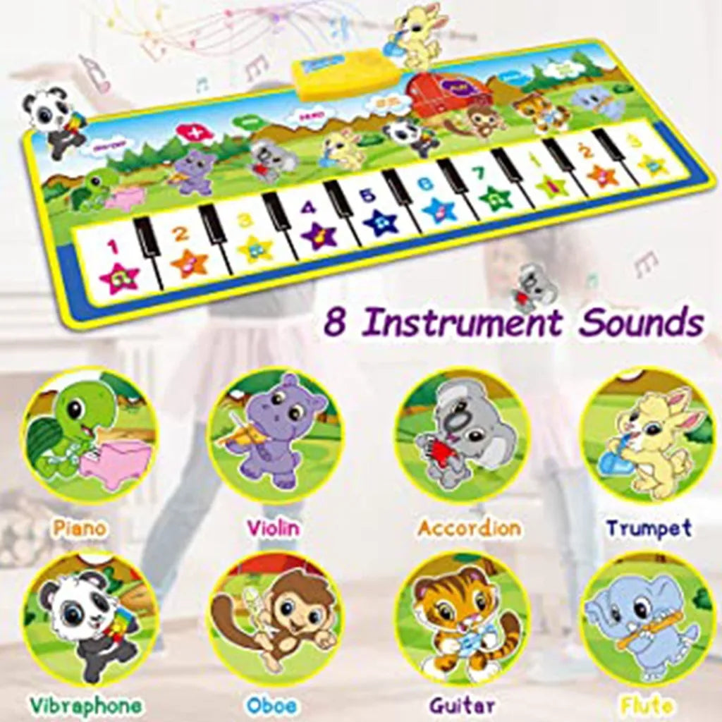  Kinder Klaviermatte, Baby Musikmatte Spielzeug Ab 1 Jahr, Musik Tanzmatte Mit 10 Klaviertasten, Lernspielzeug Geschenke Für Jungen Mädchen Kleinkinder (100 X 36 Cm)