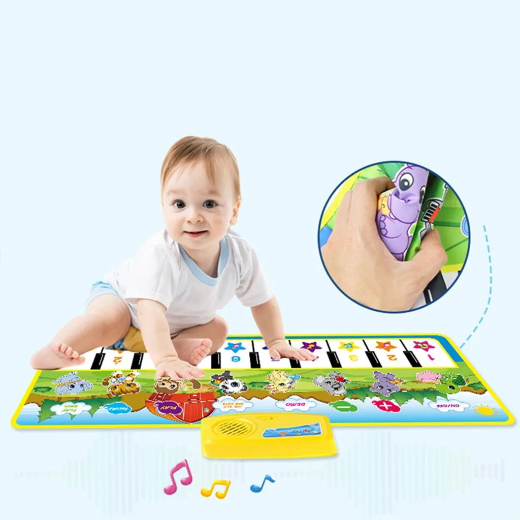  Kinder Klaviermatte, Baby Musikmatte Spielzeug Ab 1 Jahr, Musik Tanzmatte Mit 10 Klaviertasten, Lernspielzeug Geschenke Für Jungen Mädchen Kleinkinder (100 X 36 Cm)