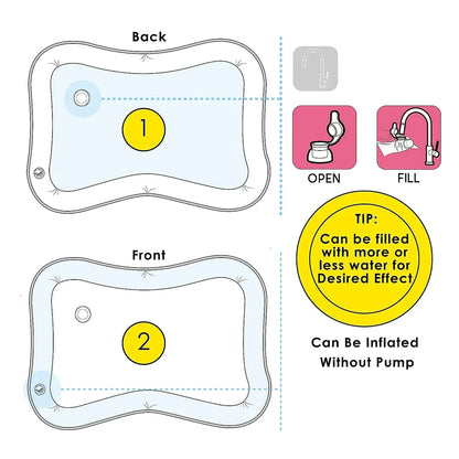  Hikeren Baby Wassermatte, Baby Aufblasbares Flapping Wasser Kissen, 66×50cm Ozean Spiel Wasser Kissen, Wasserspielzeug Baby Sensorisches Entwicklung Ausbildung