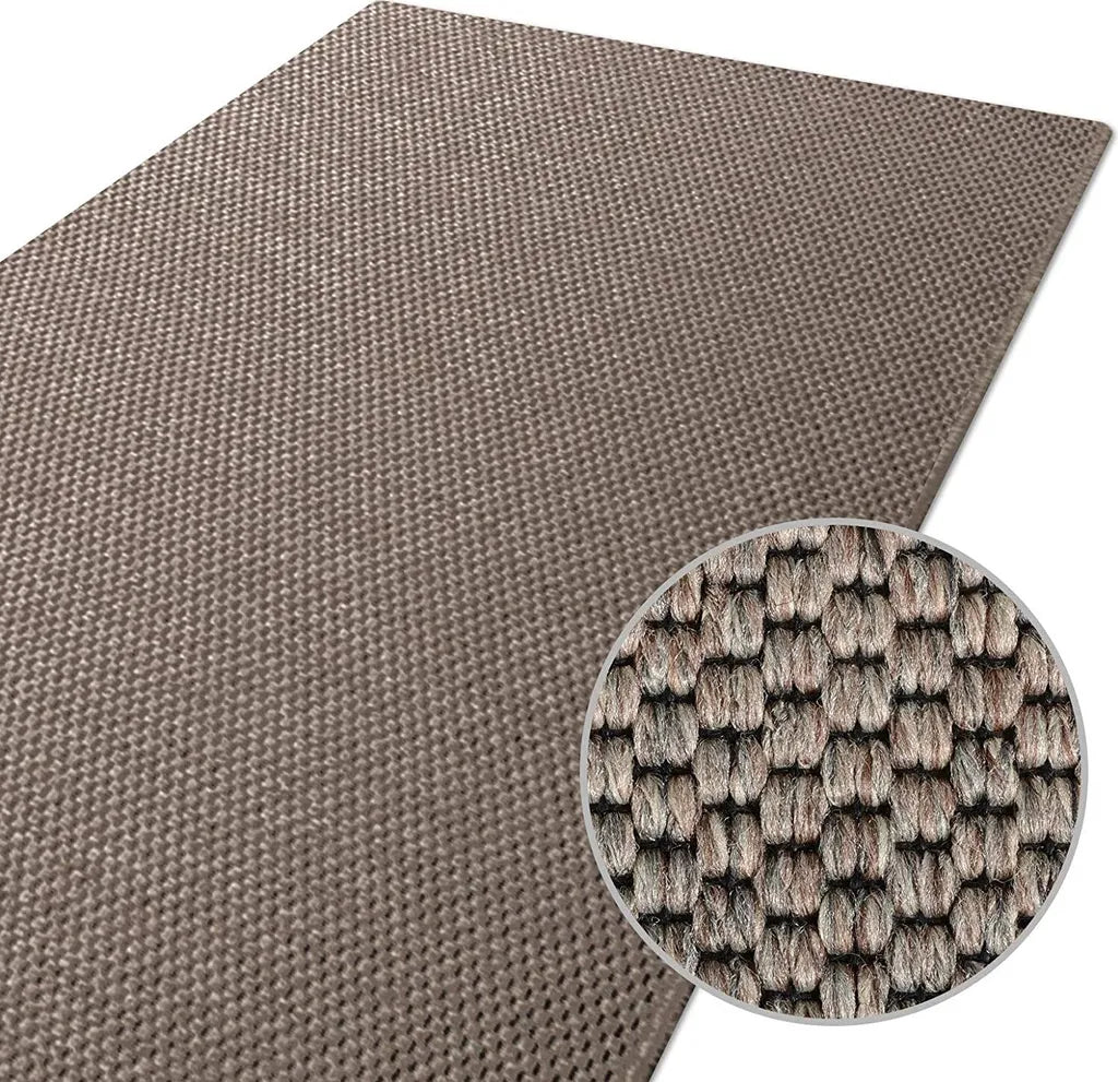  Teppich Läufer Kalkutta Sisaloptik Tiger-Eye-Design Wohnteppich Flurläufer Taupe 66x200 Cm
