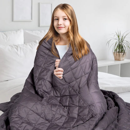  Comodo Gewichtsdecke Kinder - Therapiedecke 3,2kg - 104x152 Cm - Weighted Blanket - 100% Baumwolle - Für Stressabbau & Angstzustände - Mit Tasche