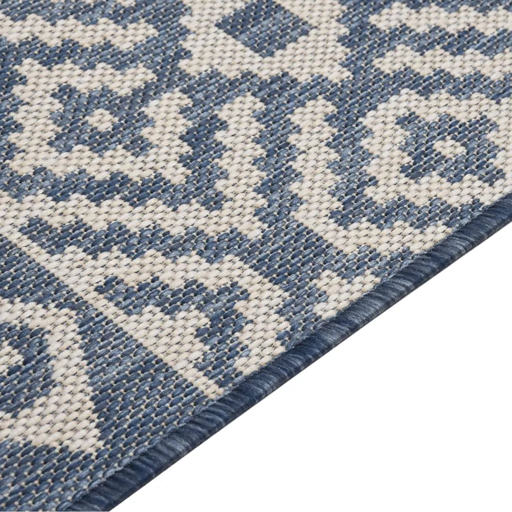  VidaXL Outdoor-Teppich Flachgewebe 100x200 Cm Blau Gestreift