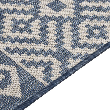  VidaXL Outdoor-Teppich Flachgewebe 100x200 Cm Blau Gestreift