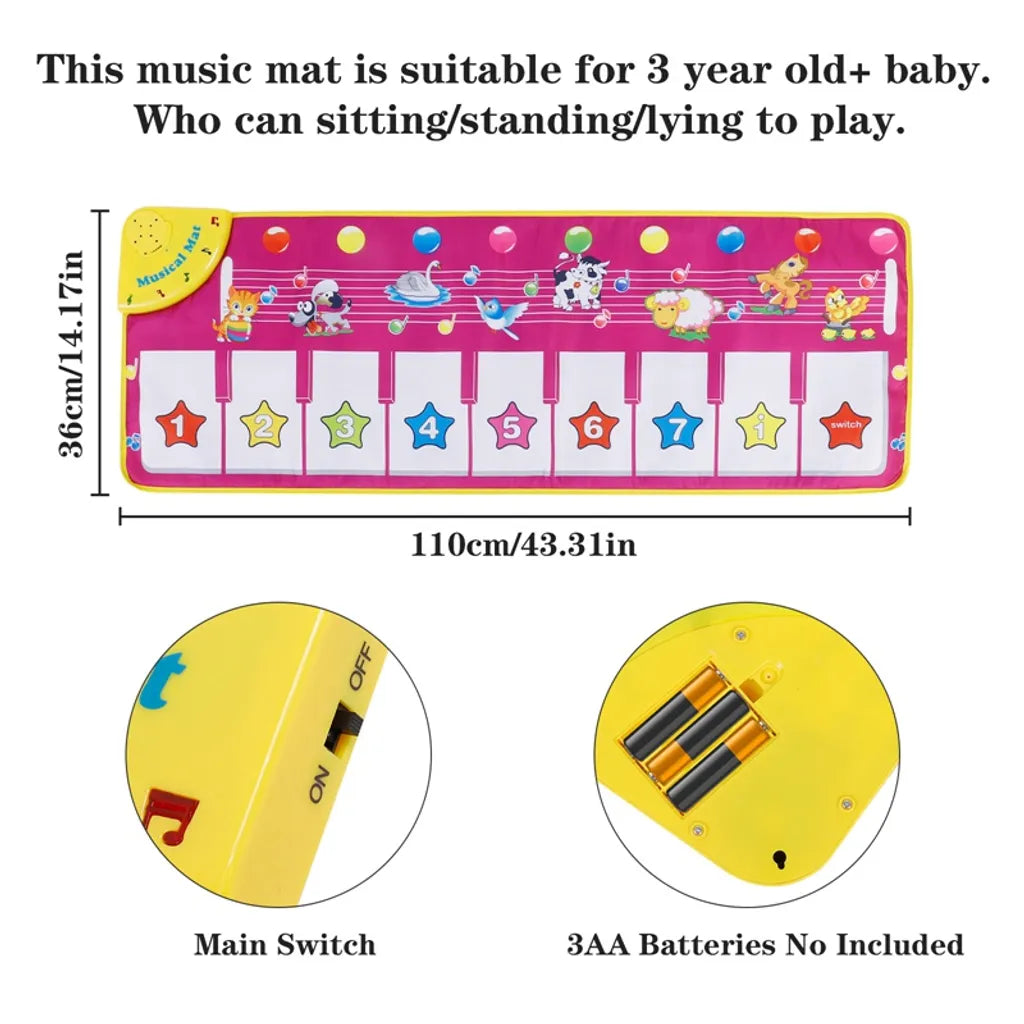  Kinder Baby Klavierteppich Klaviermatte Musikmatte Musik Klavier Matte Spielzeug 100*36cm