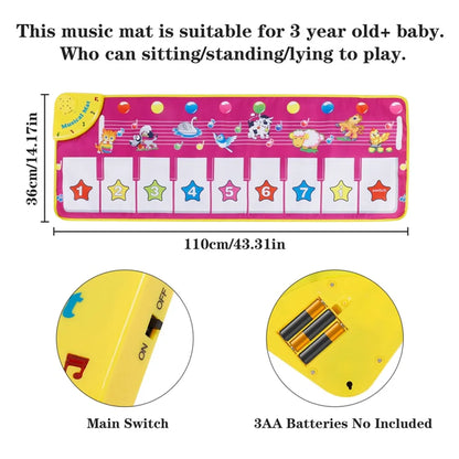 Kinder Baby Klavierteppich Klaviermatte Musikmatte Musik Klavier Matte Spielzeug 100*36cm
