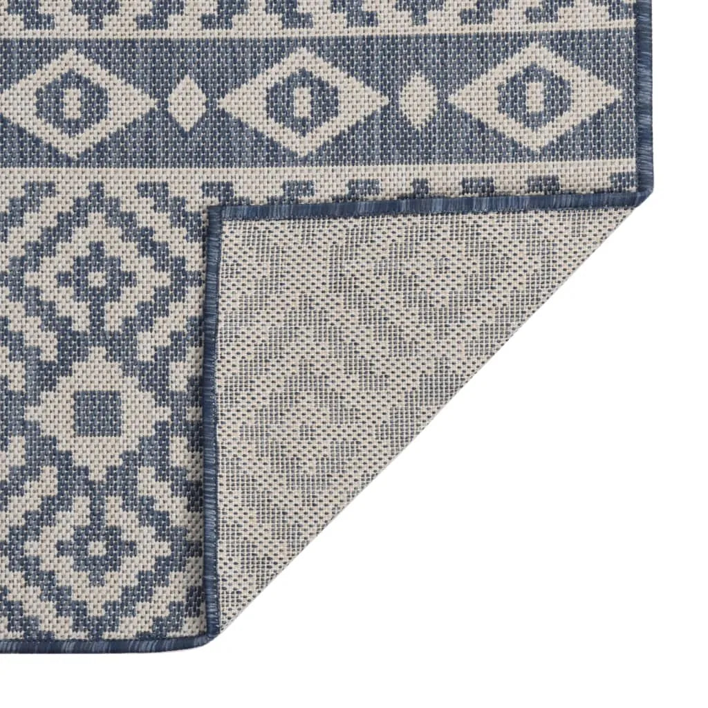  VidaXL Outdoor-Teppich Flachgewebe 100x200 Cm Blau Gestreift