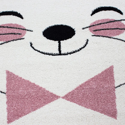  Kinderzimmerteppich,Katze Figur,kurzflor Kinderteppich,mädchen,Farbe:Pink, Farbe:PINK, Grösse:160 Cm X 230 Cm