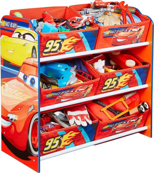  Worlds Appart Disney Cars - Regal Zur Spielzeugaufbewahrung Mit Sechs Kisten Für Kinder, 471CAA
