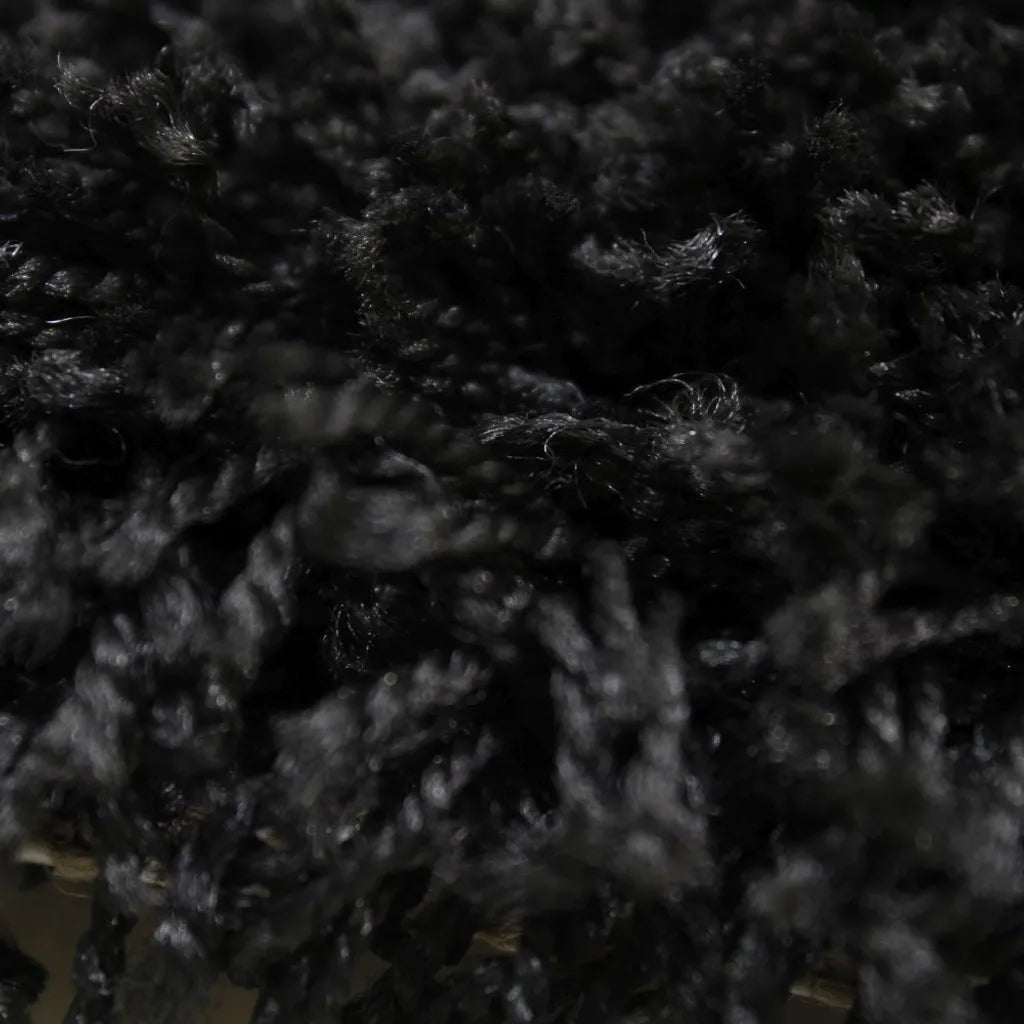  Merinos Shaggy Plus Black Hochflor Rund, Größe:120 X 120 Cm