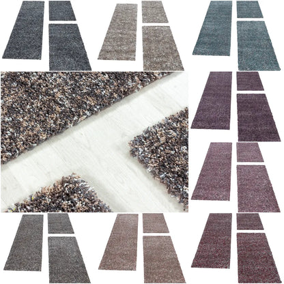 Schlafzimmerteppich,hochflor Shaggy,langflor Bettumrandung,Bunt, Farbe:BEIGE, Grösse:2 X 60x110 Cm + 1 X 80x250 Cm