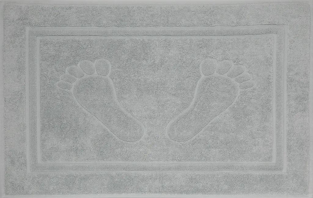  Betz Badvorleger Badematte Badteppich Duschvorlage "Füße" Größe 50x70 Cm Qualität 740g/m² 100%Baumwolle Farbe - Silber