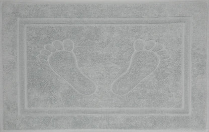  Betz Badvorleger Badematte Badteppich Duschvorlage "Füße" Größe 50x70 Cm Qualität 740g/m² 100%Baumwolle Farbe - Silber