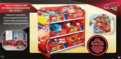  Worlds Appart Disney Cars - Regal Zur Spielzeugaufbewahrung Mit Sechs Kisten Für Kinder, 471CAA