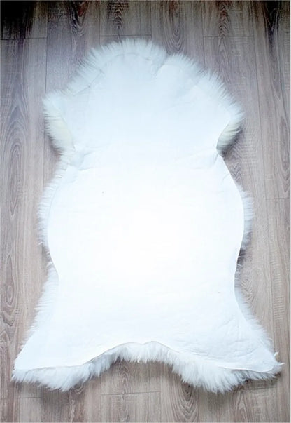  XXL Schaffell Lammfell Teppich Naturprodukt Pflanzlich Gegerbt Naturweiß 120-130 Cm Echtfell Fellteppich