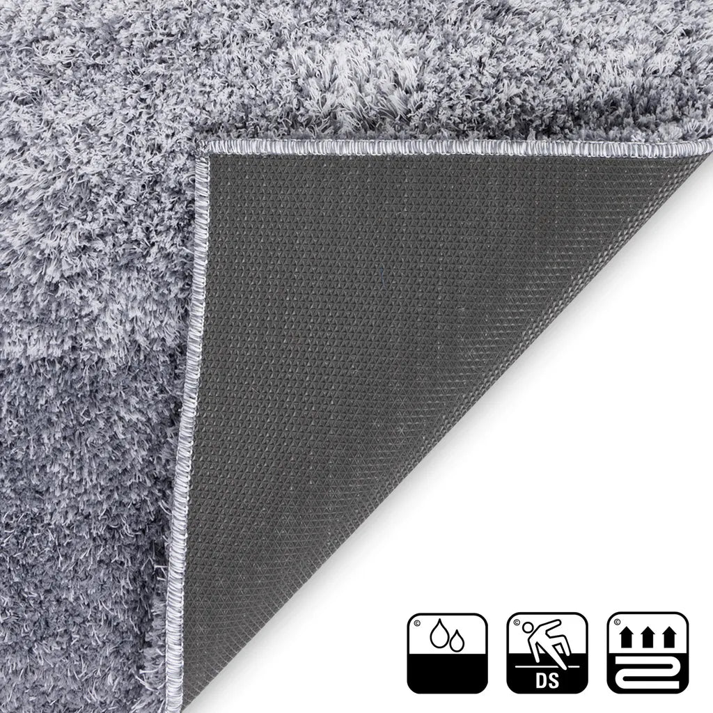  Badteppich Wave Rutschsicher & Schnelltrocknend Grau/Weiß 70x100 Cm