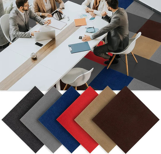  Teppichfliesen Scene 40x40 Cm Bodenbelag Aus Nadelfilz Gut & Selbstklebend Farbe: Anthrazit