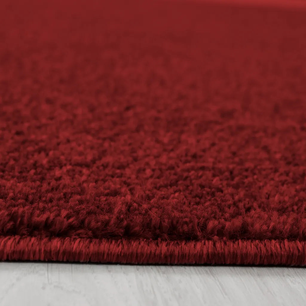 Wohnzimmerteppich,einfarbig Gabbeh Optik,kurzflor,fachflor,Farbe:Rot, Farbe:ROT, Grösse:200 Cm X 290 Cm
