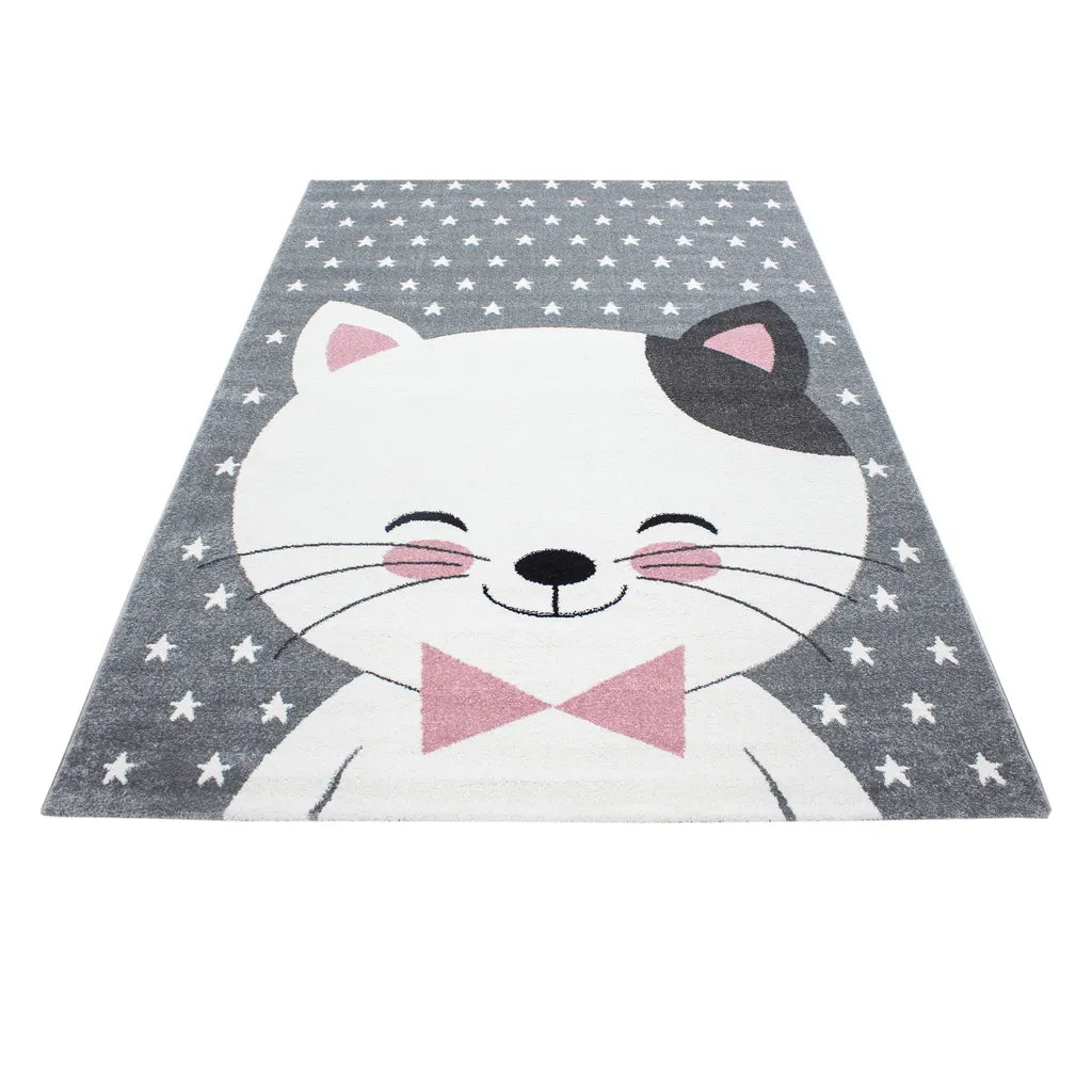  Kinderzimmerteppich,Katze Figur,kurzflor Kinderteppich,mädchen,Farbe:Pink, Farbe:PINK, Grösse:160 Cm X 230 Cm