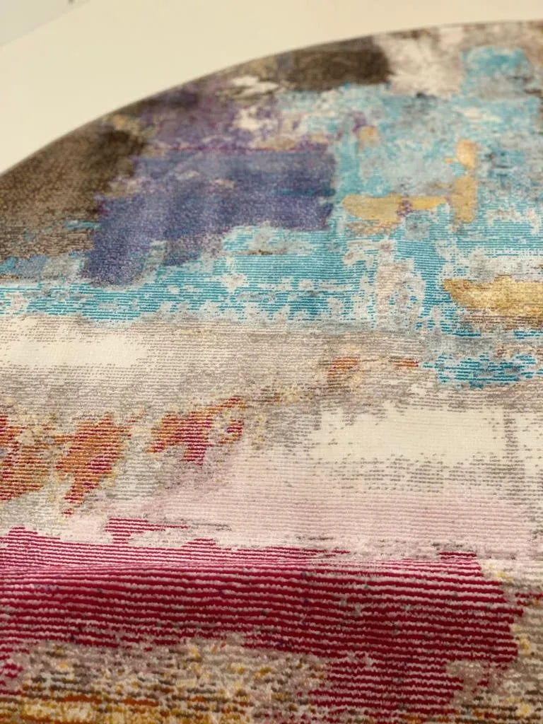  Teppich Orientalisch Picasso Artisan Traditioneller Teppich Kurzflor - Mehrfarbig - 200 CM - Rund