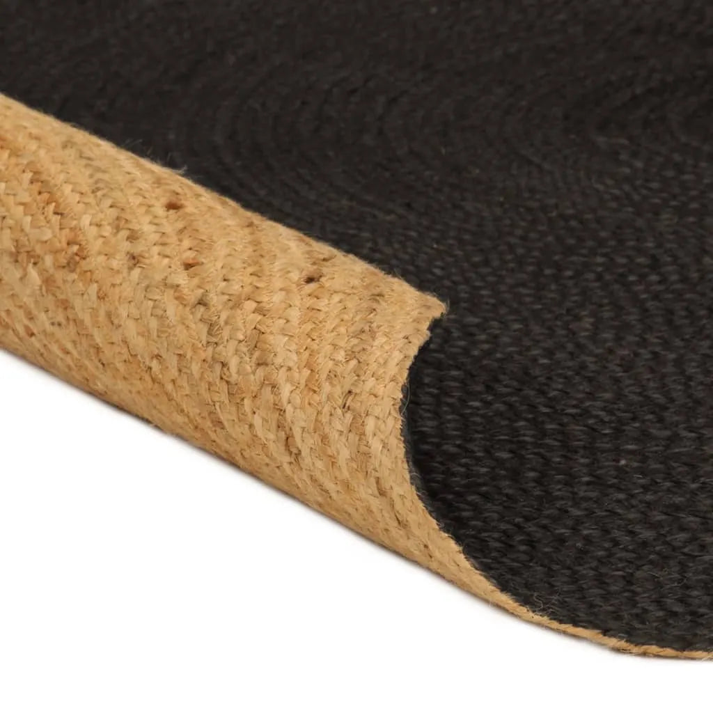  VidaXL Wendeteppich Geflochten Anthrazit Und Natur 90 Cm Jute Rund