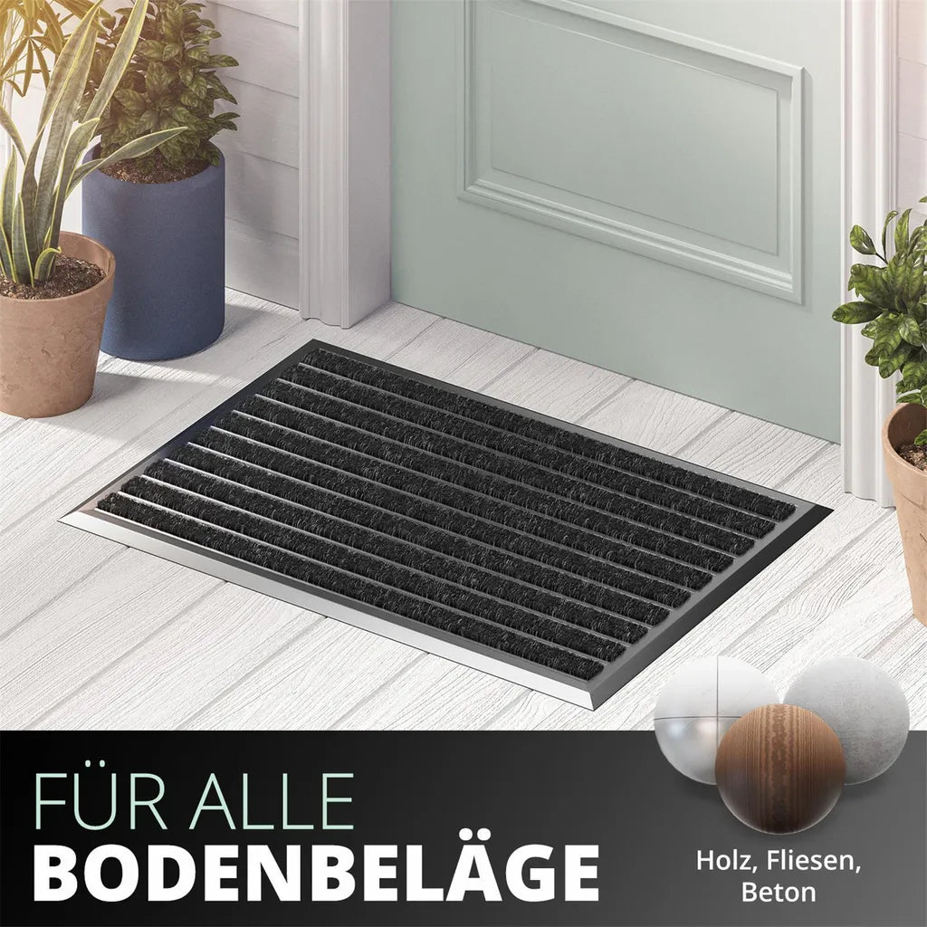  Fußmatte Außen Grau 55 X 90 Cm, Aluminium Fußmatten, Fußabtreter Außen, Schmutzfang Alu, Schmutzfangmatte Außenbereich, Fussmatte Aussenbereich, Türmatte Außen, Fußabstreifer Hauseingang, Abtreter