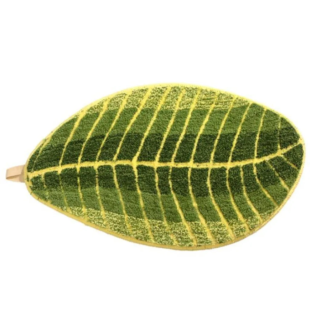  Green Leaf Soft Non-Slip Bath Mat Bath Mat Shower Mat Floor Mat Carpet For Bathroom Kitchen Living Room Bedroom, Green, 40x60 Cm