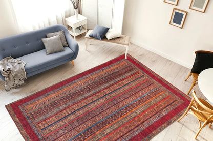  Kayoom - Kurzflor Teppich Faye 425 Multi / Rot Grösse: 75cm X 150cm
