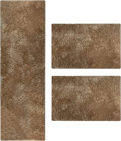  Flokati-Bettumrandung Elite Hellbraun 1203 Set 1 1 Läufer 67x250 Cm + 2 Brücken 67x140 Cm
