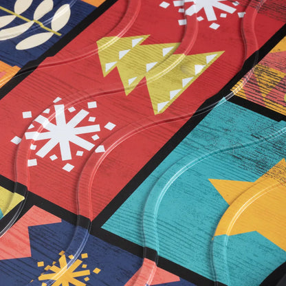  Schuhablage Weihnachten Winter Schuhabtropfschale Weihnachtsdekoration Schuhwanne COLORFUL XMAS Weihachtsmotiv 38 X 75cm