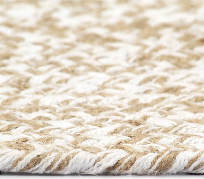  VidaXL Teppich Handgefertigt Jute Weiß Und Natur 90 Cm