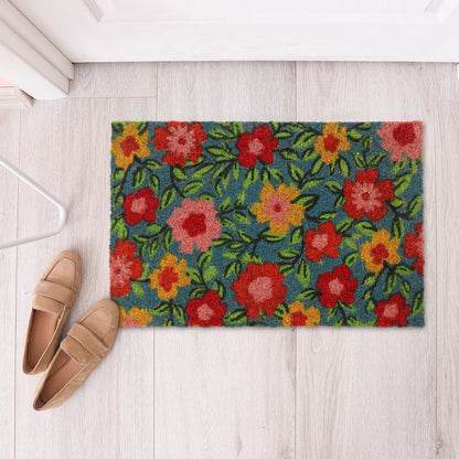  Relaxdays Fußmatte Kokos Blüten