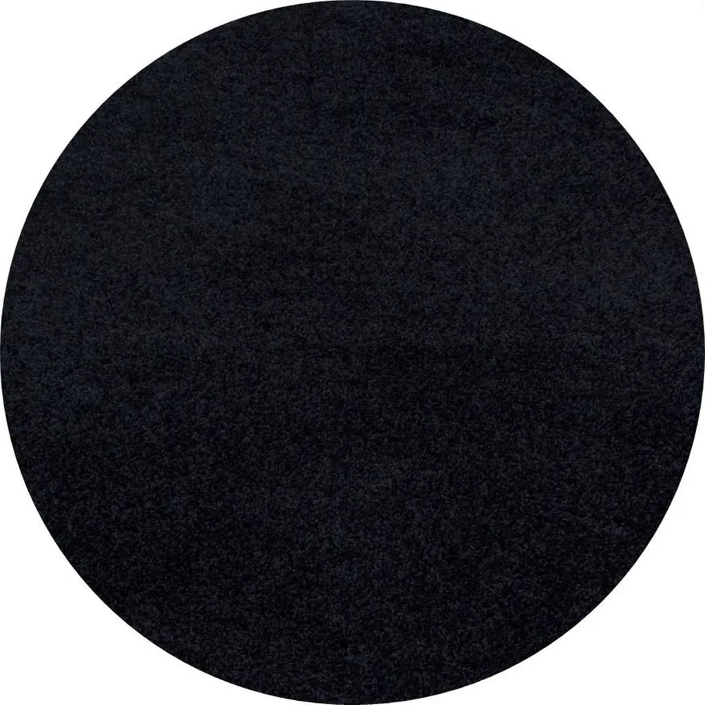  Wunderschöne Runde Shaggy Hochflor Langflor 30mm Teppich In Verschiedene Farben , Größe:Ø 160 Cm Rund, Farbe:Schwarz