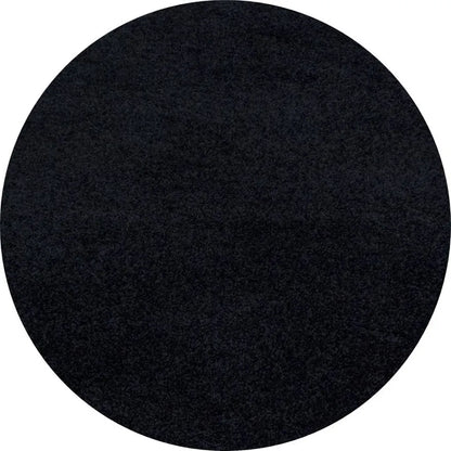  Wunderschöne Runde Shaggy Hochflor Langflor 30mm Teppich In Verschiedene Farben , Größe:Ø 160 Cm Rund, Farbe:Schwarz
