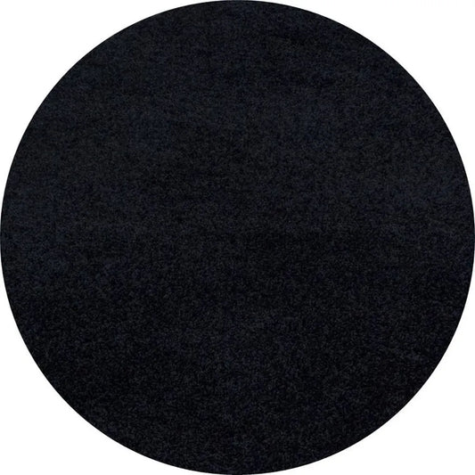  Wunderschöne Runde Shaggy Hochflor Langflor 30mm Teppich In Verschiedene Farben , Größe:Ø 160 Cm Rund, Farbe:Schwarz