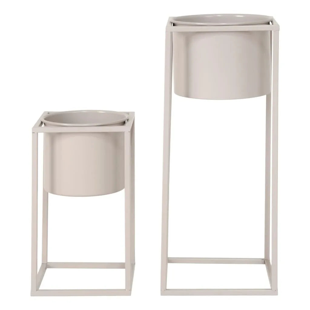  House Nordic 2-tlg. Blumentopf-Set Lena Grau-Beige